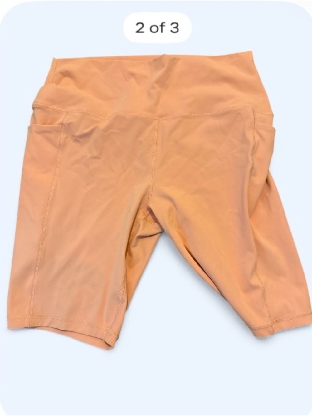 High-Waist Peach Bike Shorts - Women